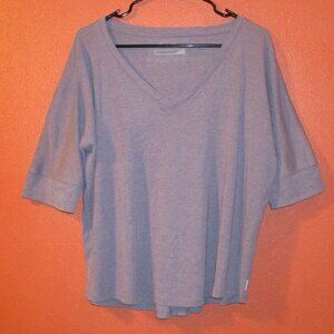 Eddie Bauer Woman X Large Light Purple White Nice Comfortable Short Sleeve Shirt
